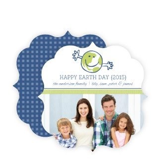 Cute World Open Arms Blue And Green Earth Day Card