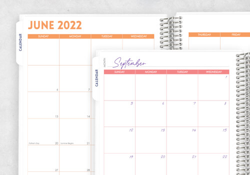 Choose your start month Or undated calendar