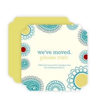 Colorful Paisley Moving Announcement