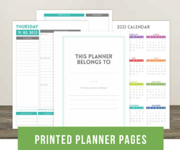Printed Planner Pages